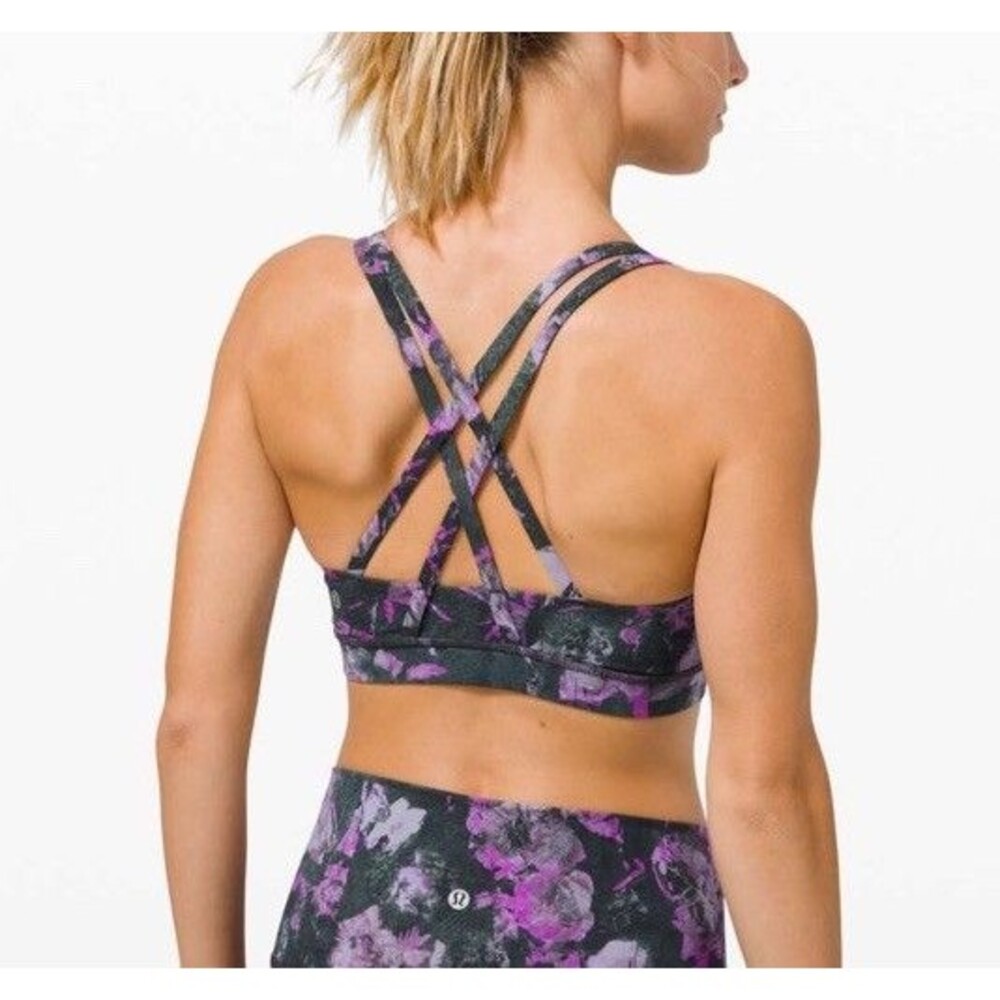 Lululemon Size 6 Energy Bra Floral Purple